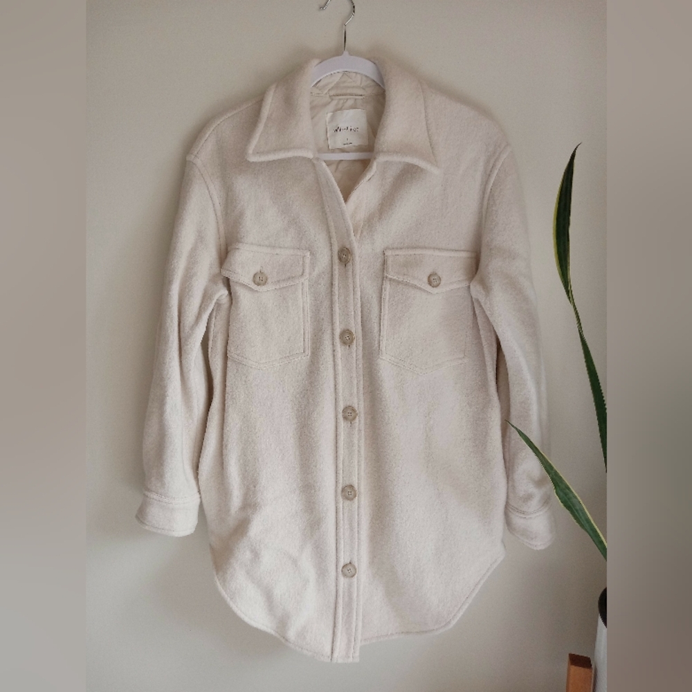 Aritzia Cream Button-Up Ganna Utility Jacket